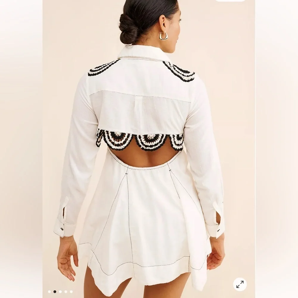 Free People Mirage Crochet Embroidered Boho Mini Dress | $248 Retail | Size S